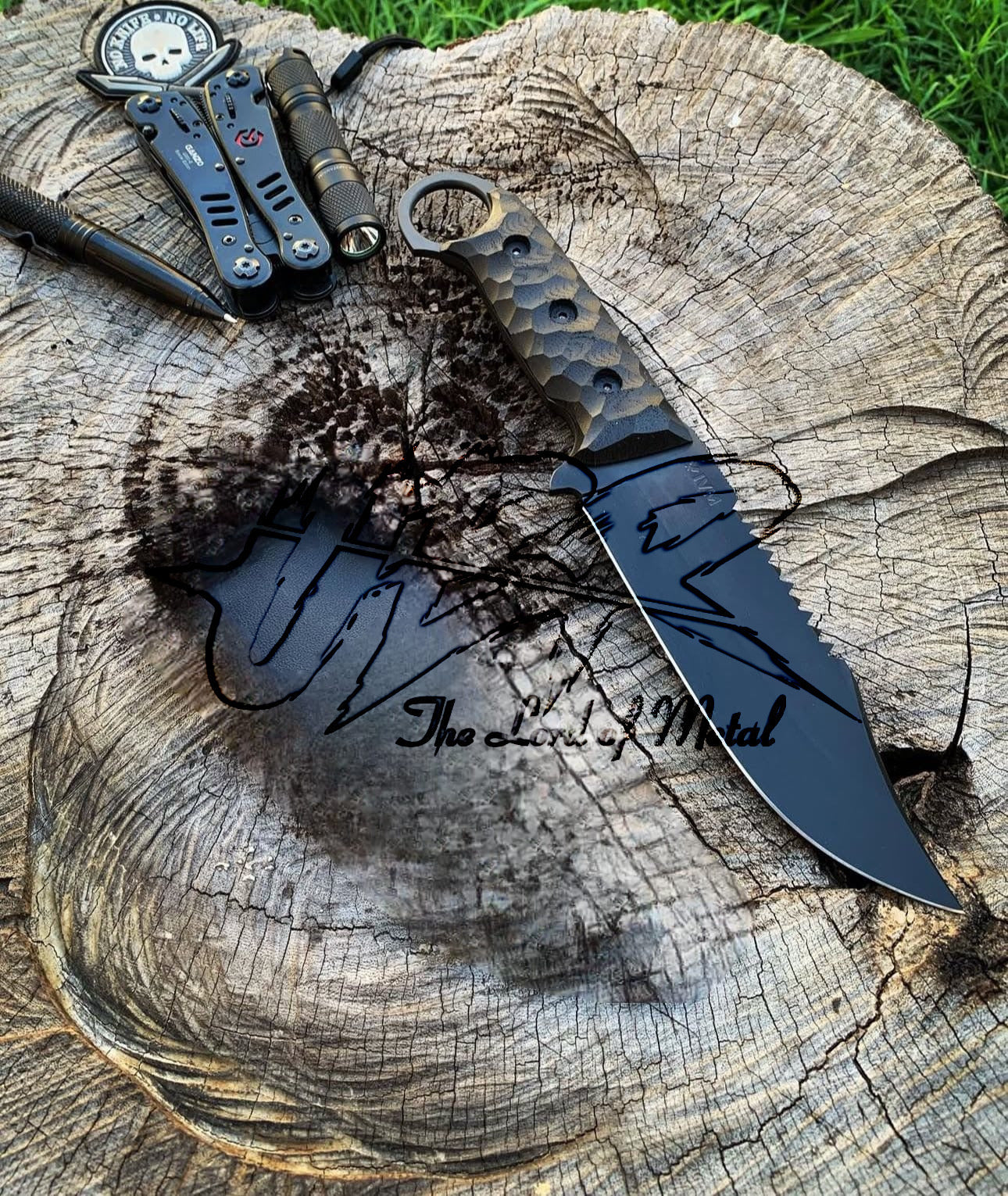 Tactical Ring Handle Knife | Serrated Combat Blade | Hex Grip | UBR Series Unique Blades Runner