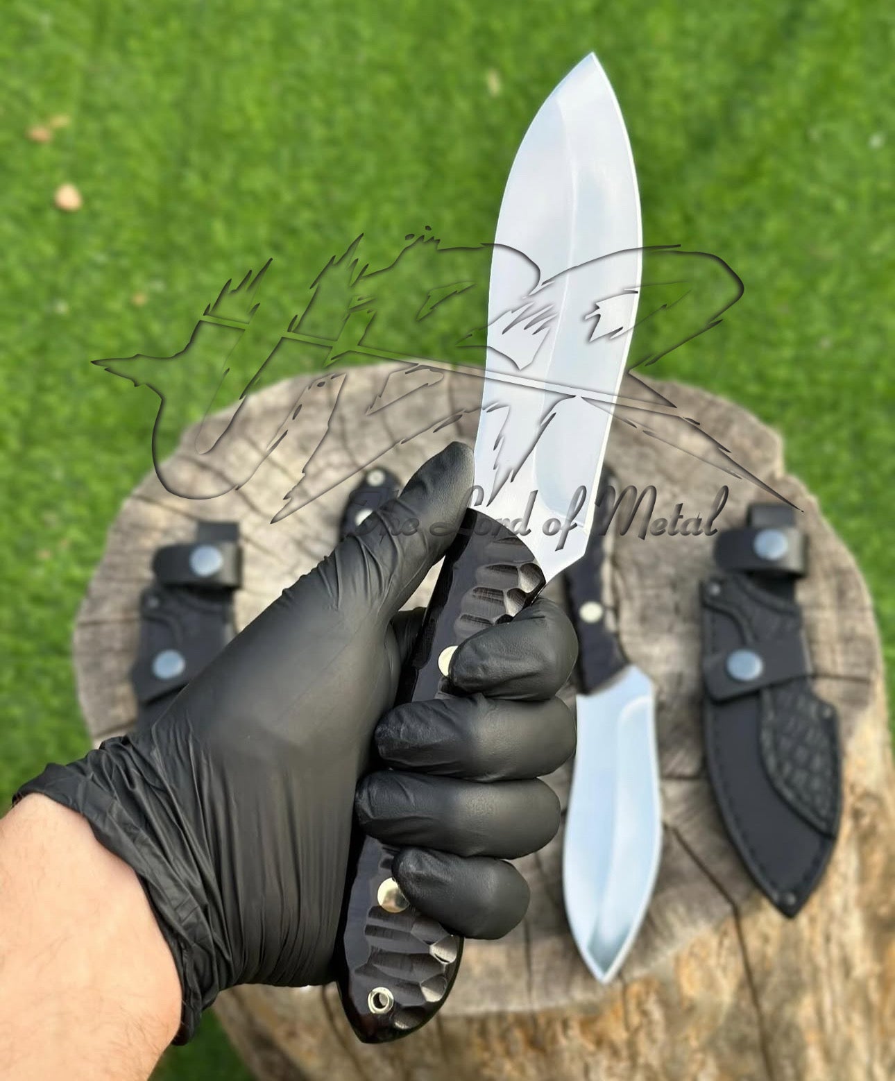 Handmade Tactical Knife Mirror Polish Blade with Grip | UBR Leather Sheath Unique Blades Runner
