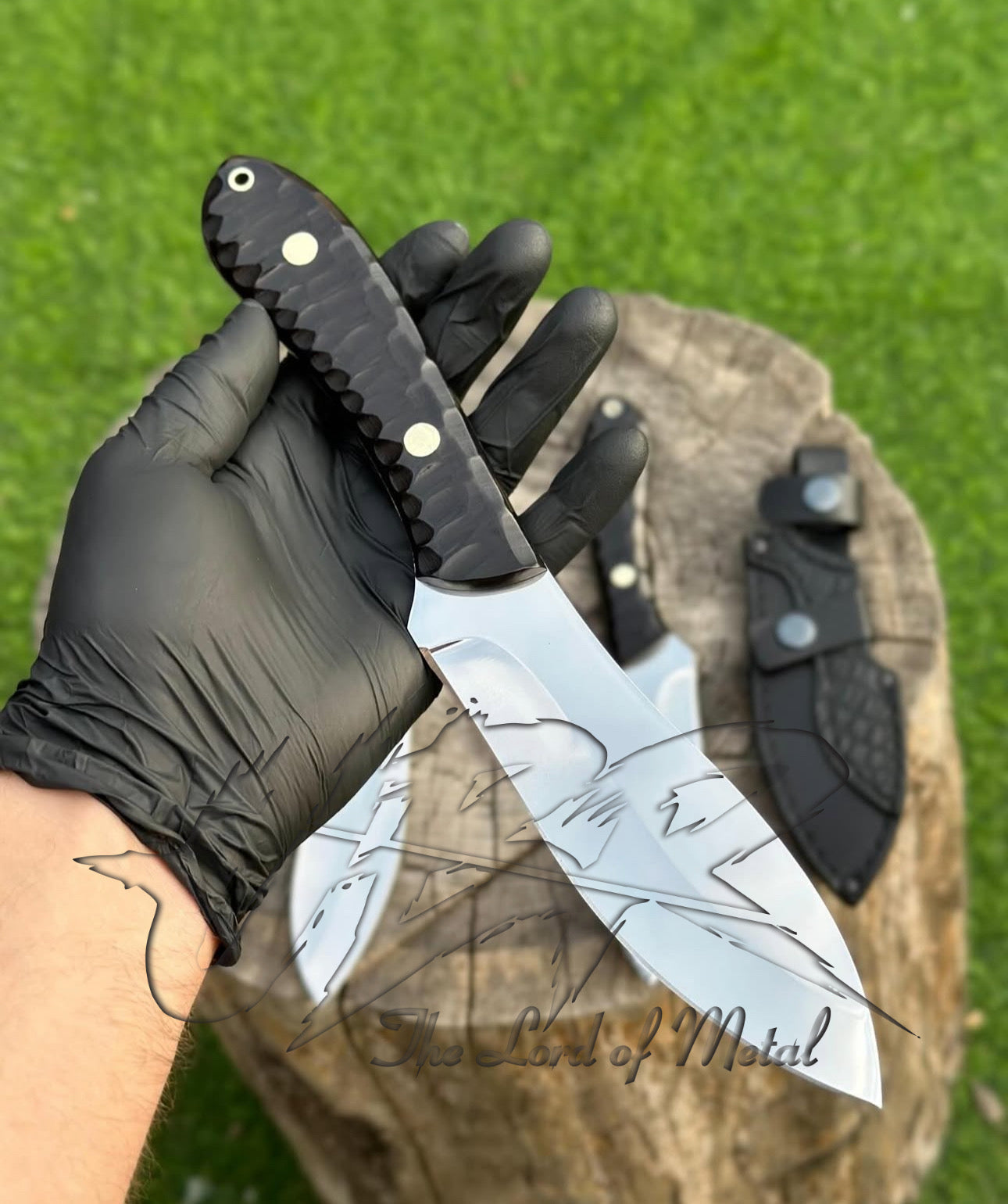 Handmade Tactical Knife Mirror Polish Blade with Grip | UBR Leather Sheath Unique Blades Runner