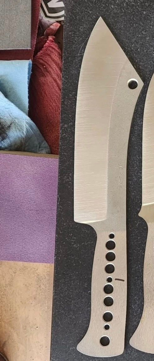 Lot of 20 Cleaver blades and leather sheaths Unique Blades Runner