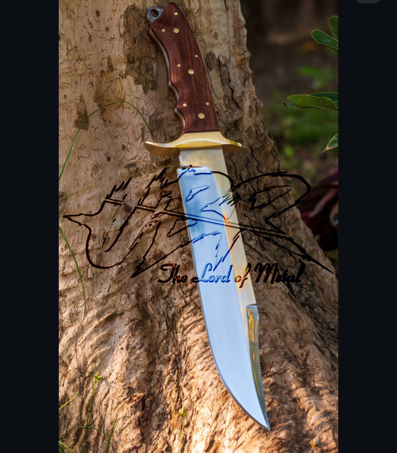Custom Mirror Polish Bowie Knife – Handmade Stainless Steel Bowie with Leather Sheath Unique Blades Runner