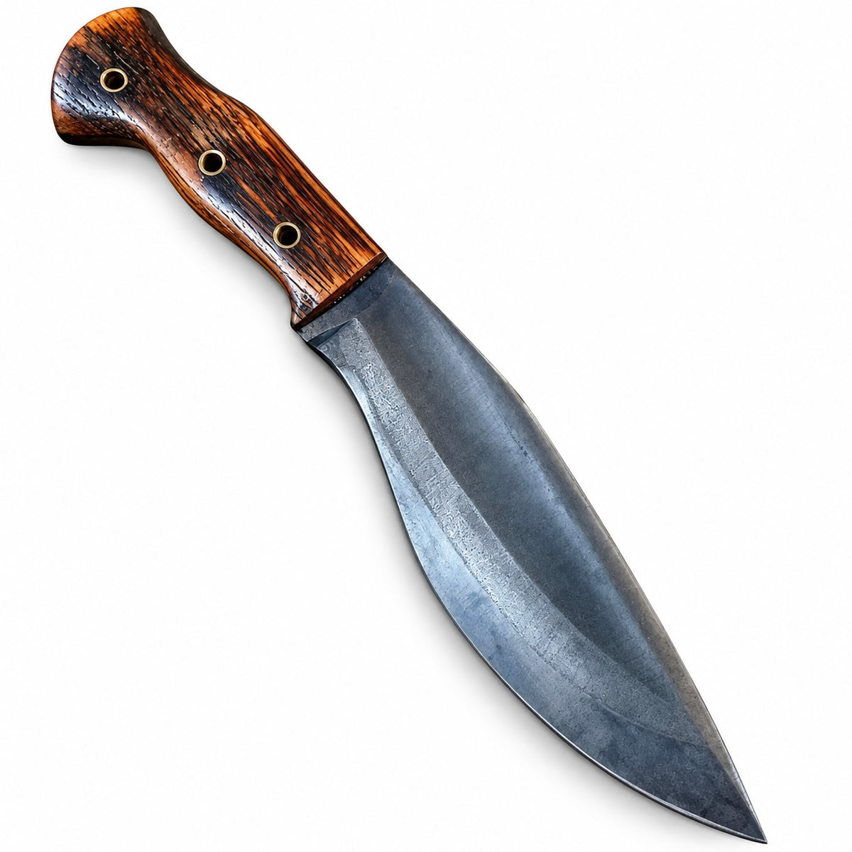 Carbon steel knife with leather sheath and 5 inch antler grip