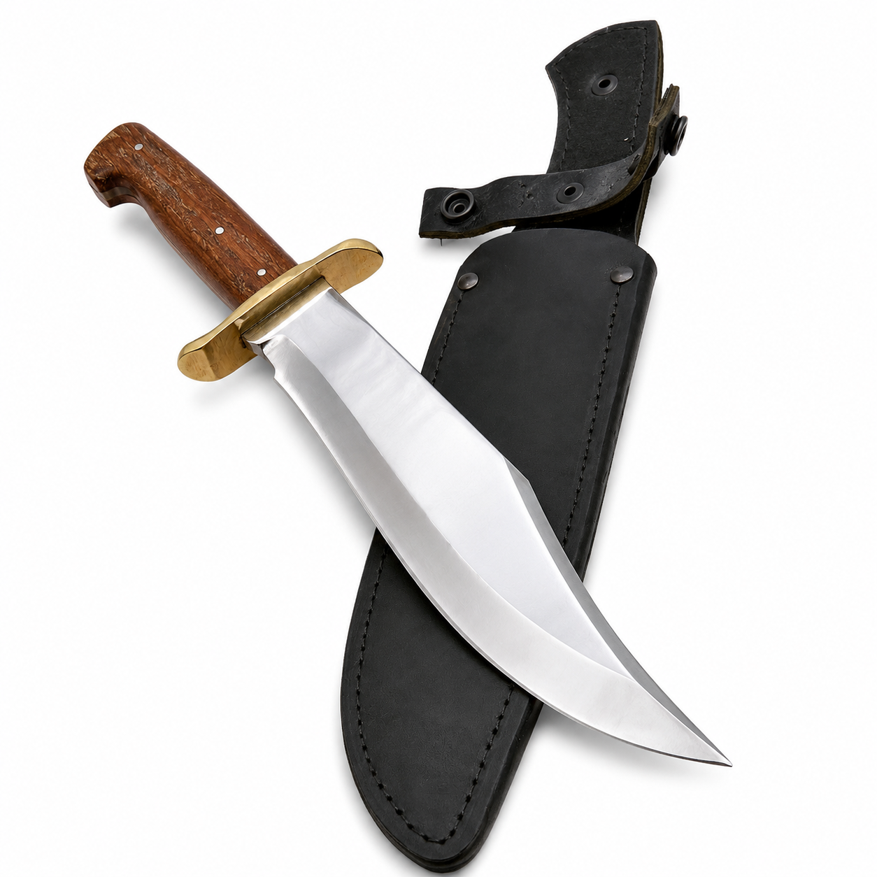 Old West Bowie Knife | Handmade D2 Tool Steel Knife with Brass Guard Unique Blades Runner