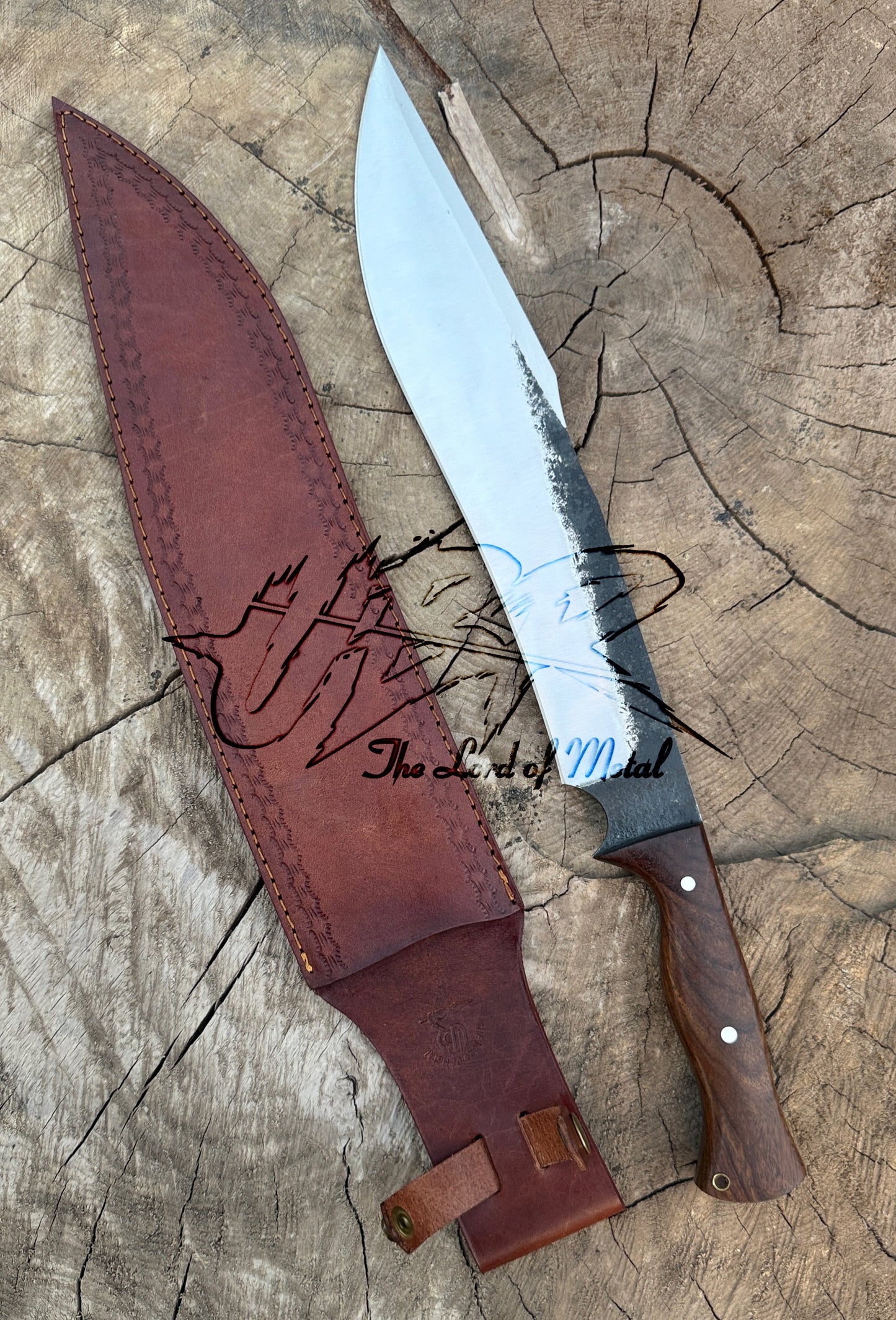 Hand Forged Bowie Knife | High Carbon Steel Hunting Knife with Wooden Handle Unique Blades Runner