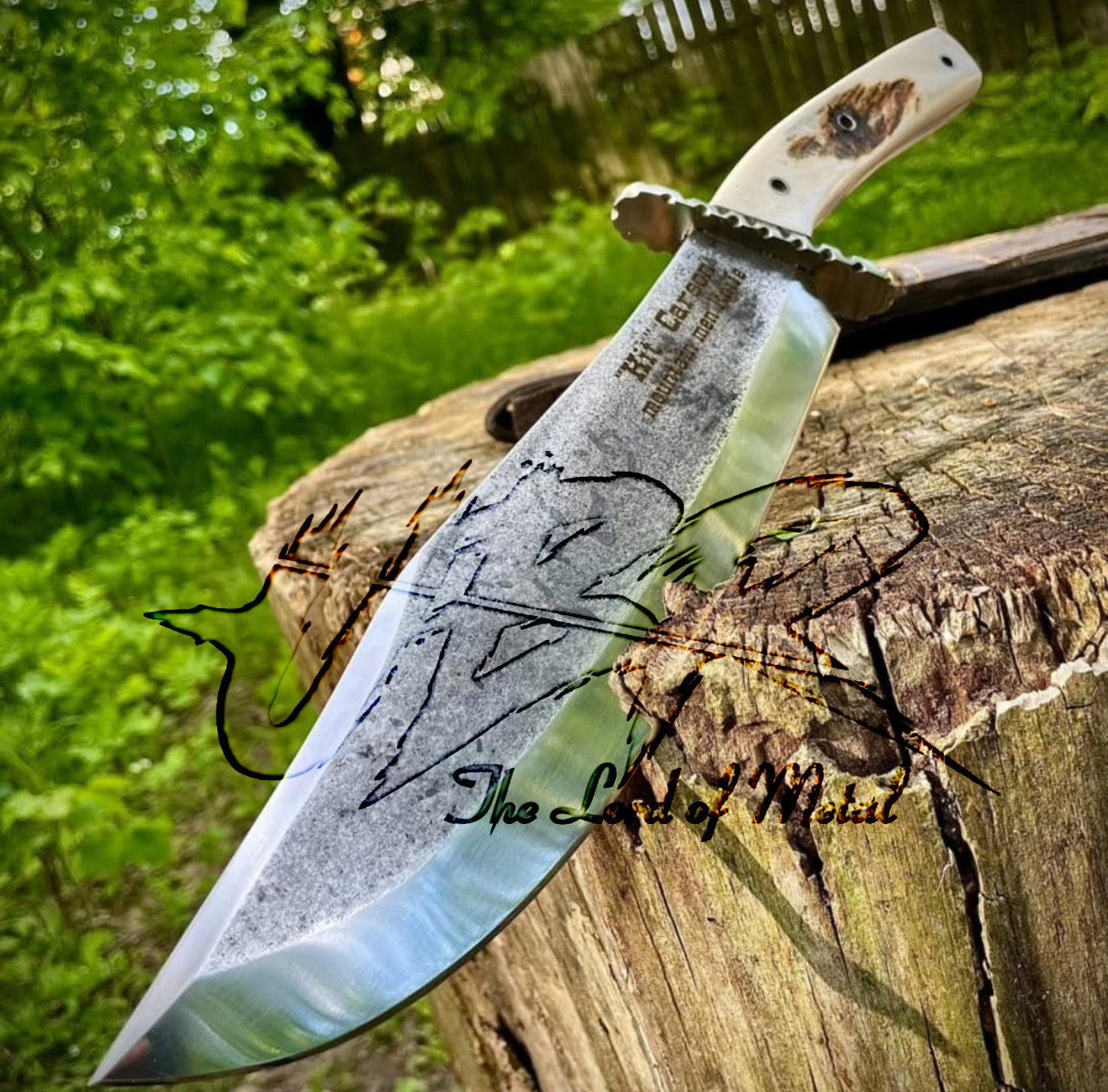 Mountain Bowie Knife | High Carbon Steel Hunting Knife with Stag Horn Handle Unique Blades Runner