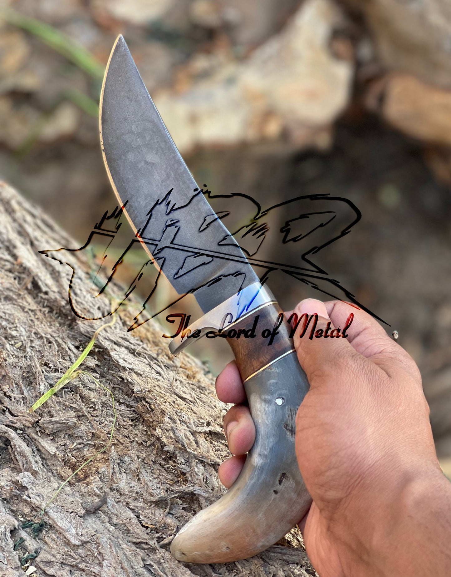 Handmade Sheep Horn Knife Hunting Knife | Custom Outdoor Knife Unique Blades Runner