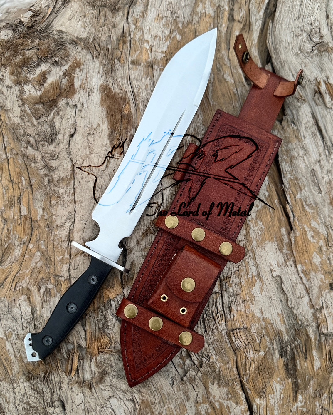 Custom Handmade Bowie Knife – Carbon Steel Blade with G10 Handle & Leather Sheath Unique Blades Runner