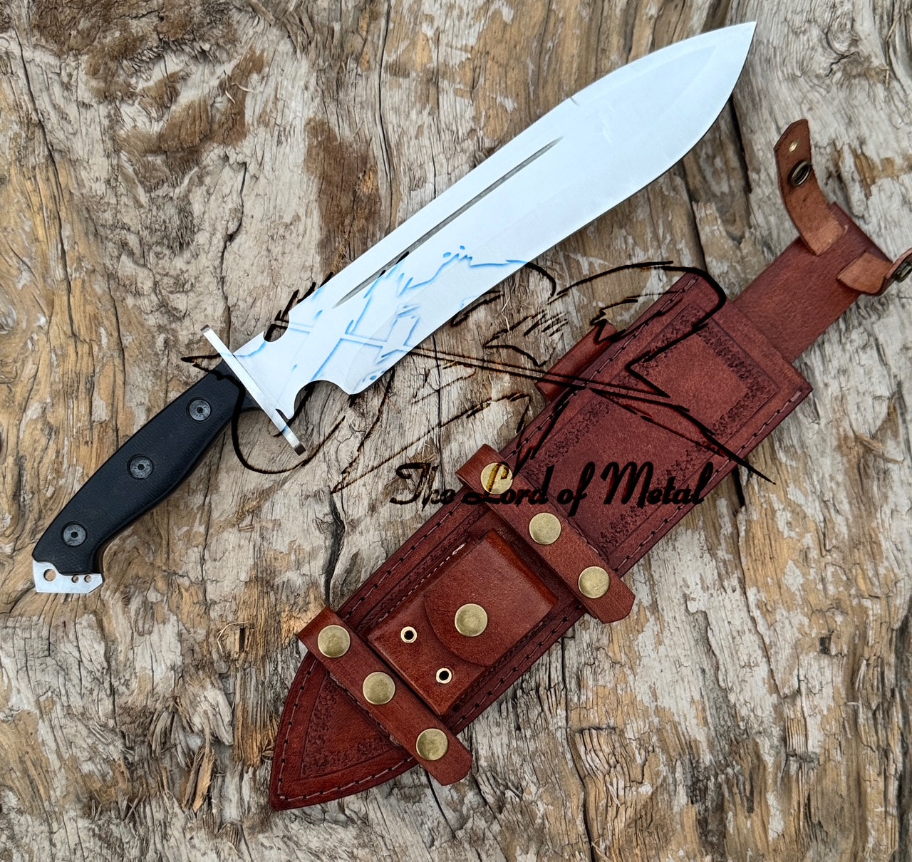 Custom Handmade Bowie Knife – Carbon Steel Blade with G10 Handle & Leather Sheath Unique Blades Runner