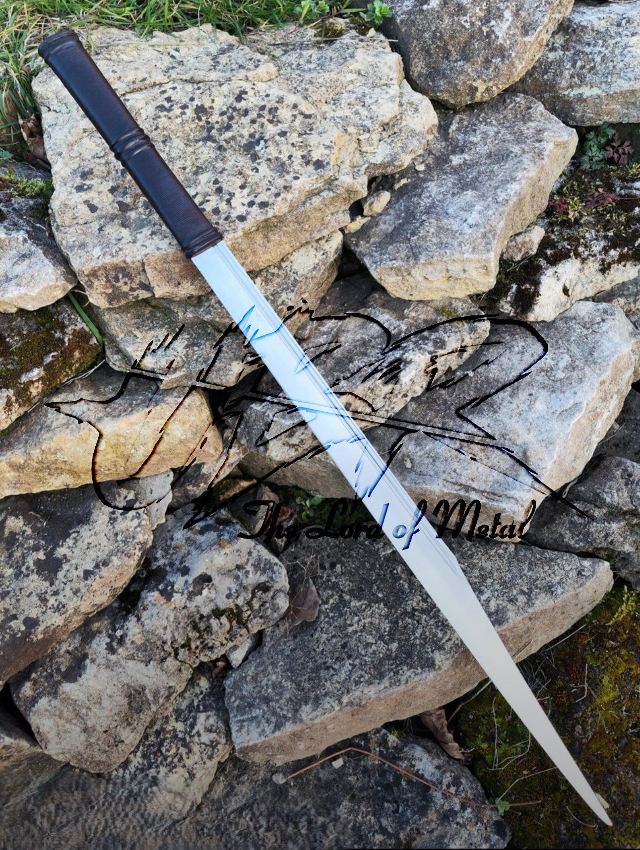 Hand Forged Two-Handed Dao Sword | Curved Saber Blade With Leather Grip