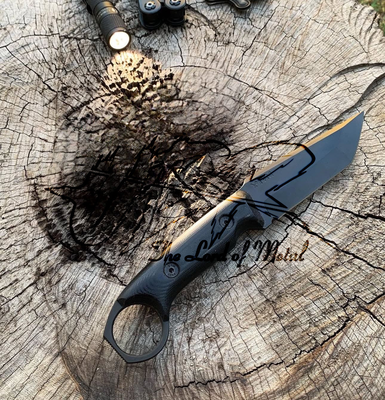 Tanto Blade Tactical Knife | G10 Handle EDC Ring Knife | Stealth Black UBR Unique Blades Runner