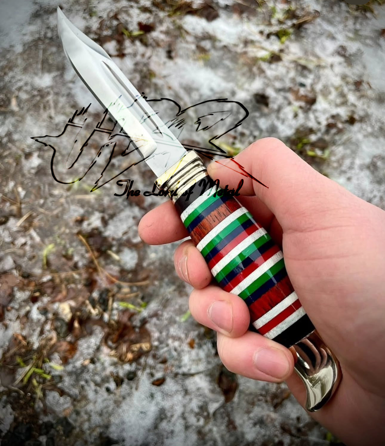 Randall Style Best Hunting Knife with Multi-Colored Micarta Handle Unique Blades Runner