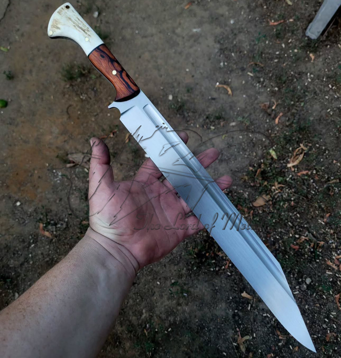 Custom Handmade D2 Steel Seax Sword with Stag Horn & Rosewood Handle Unique Blades Runner