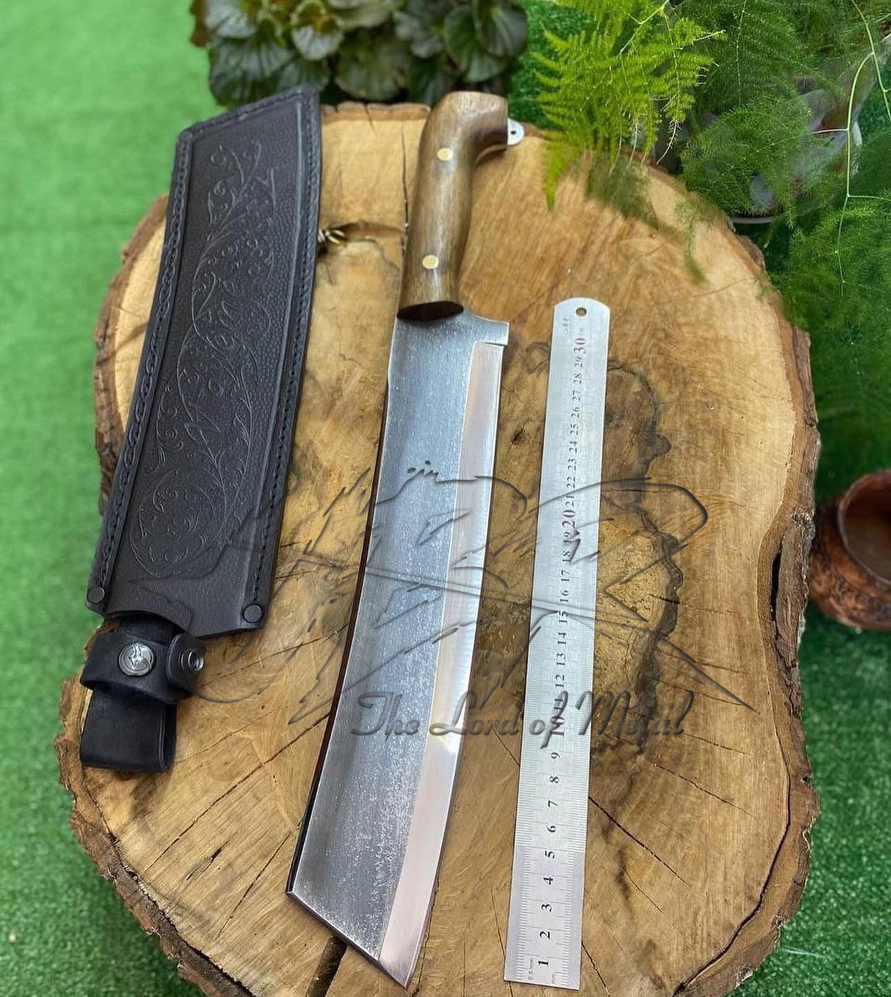 Handmade High Carbon Steel Chopper Machete Set with Wood Handle & Sheath Unique Blades Runner