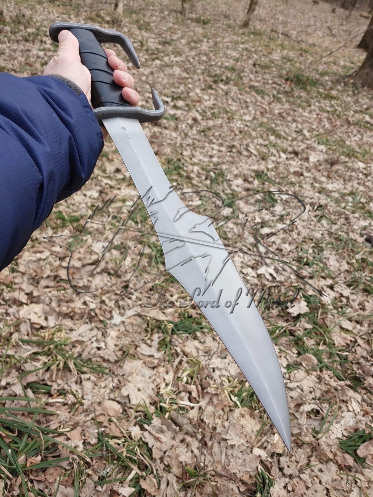 Short Spartan Sword with Leather Grip and Curved Guard Unique Blades Runner