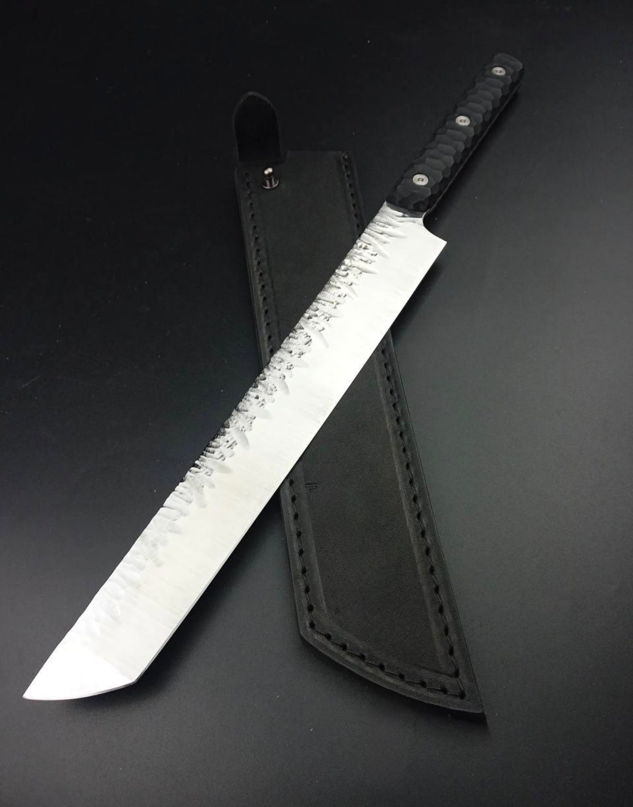 Japanese Yanagiba Sashimi Knife – Hammer Forged Blade with G10 Handle Unique Blades Runner