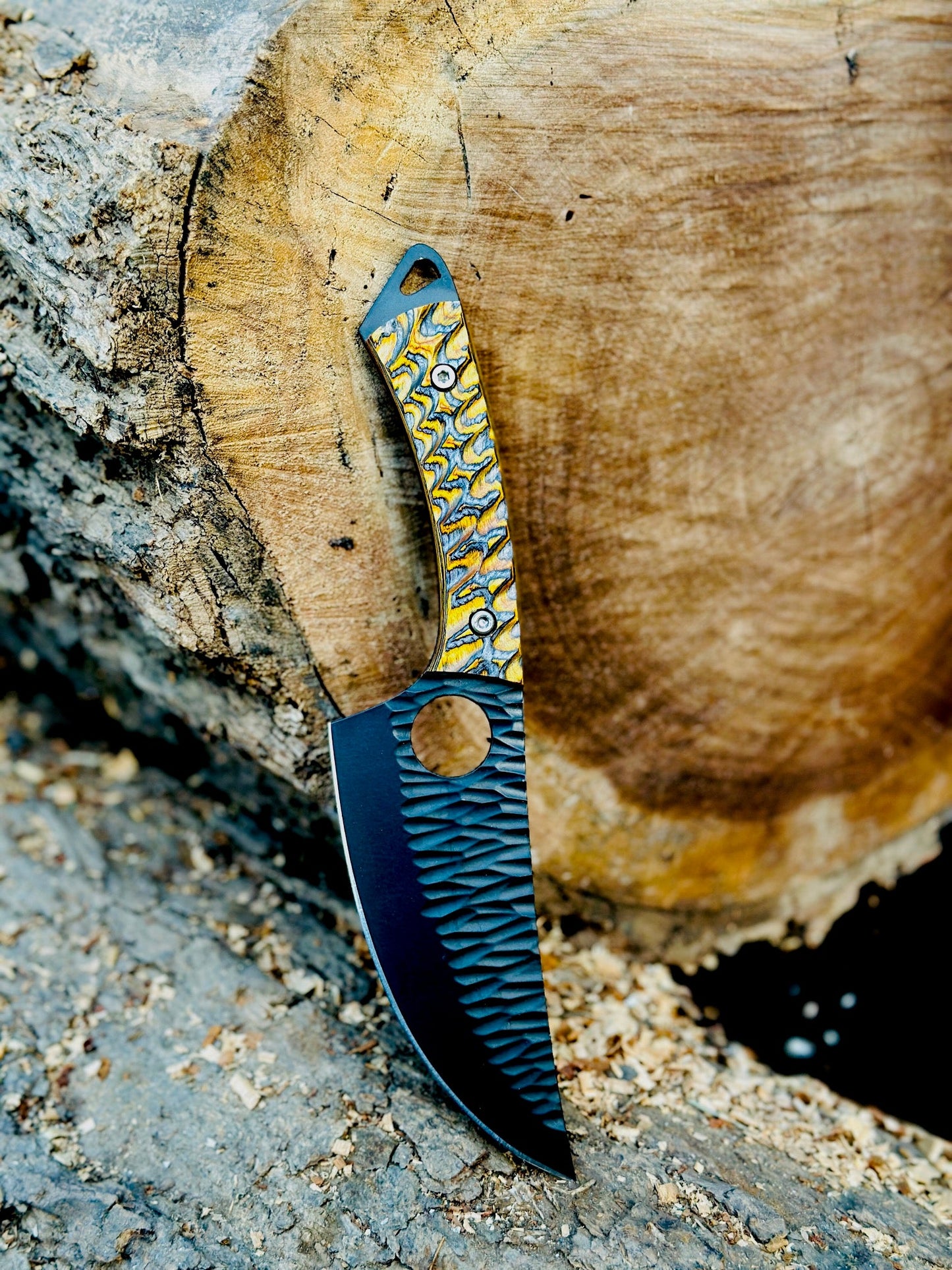 Custom Handmade 4-Piece Black Kitchen Knife Set with Colorful G10 Handles Unique Blades Runner