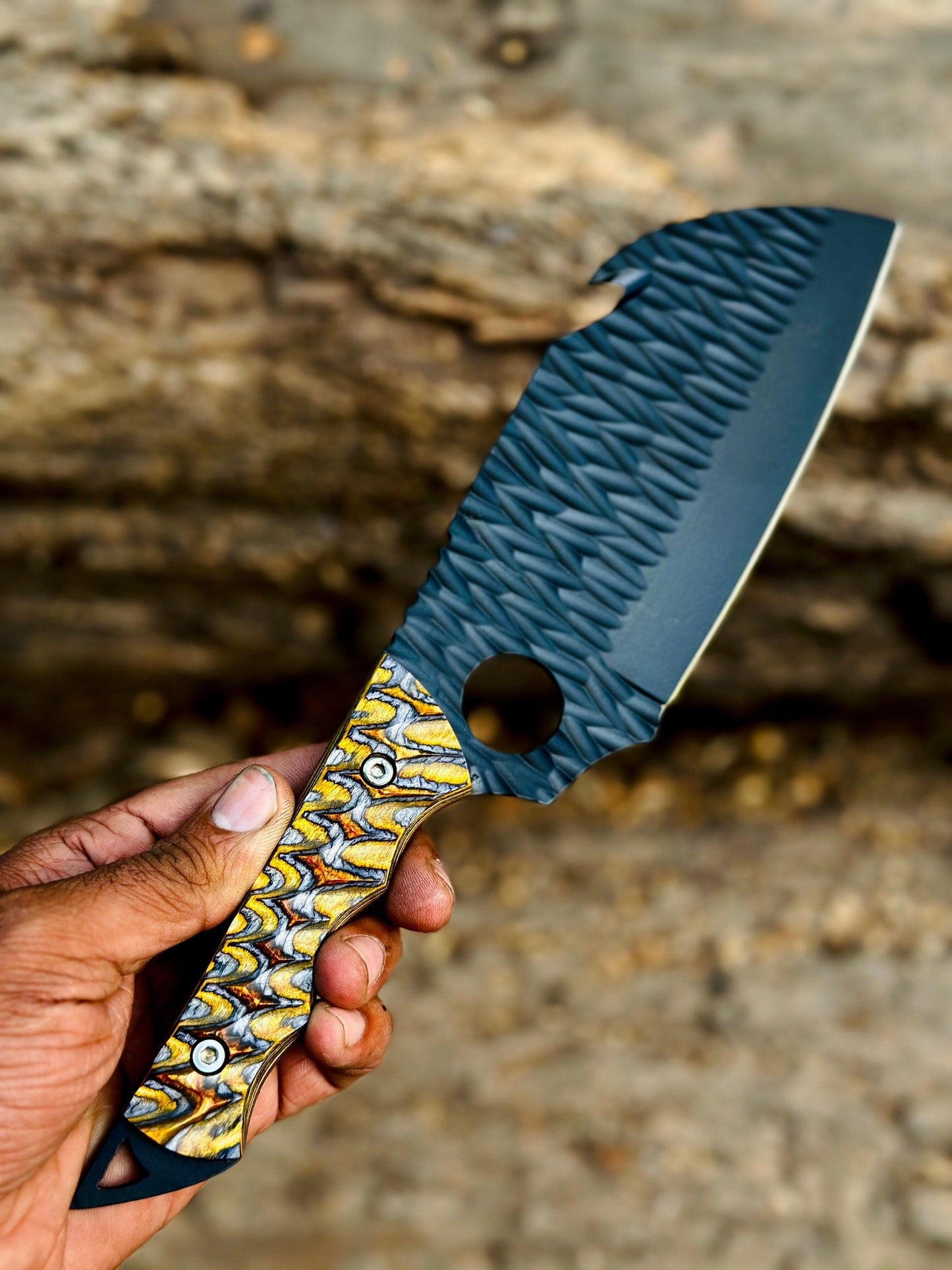Custom Handmade 4-Piece Black Kitchen Knife Set with Colorful G10 Handles Unique Blades Runner