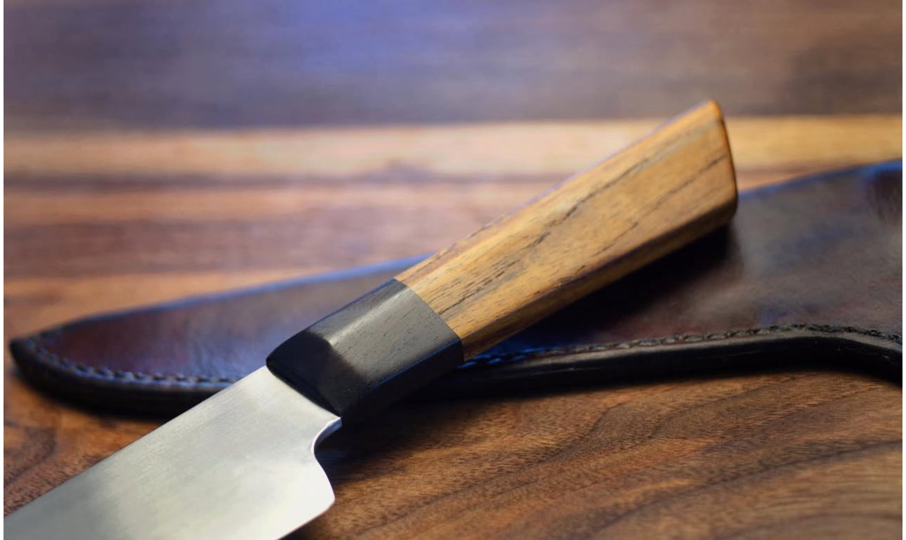 Handmade Chef Knife – High Carbon Steel Kitchen Knife with Wooden Handle & Leather Sheath Unique Blades Runner