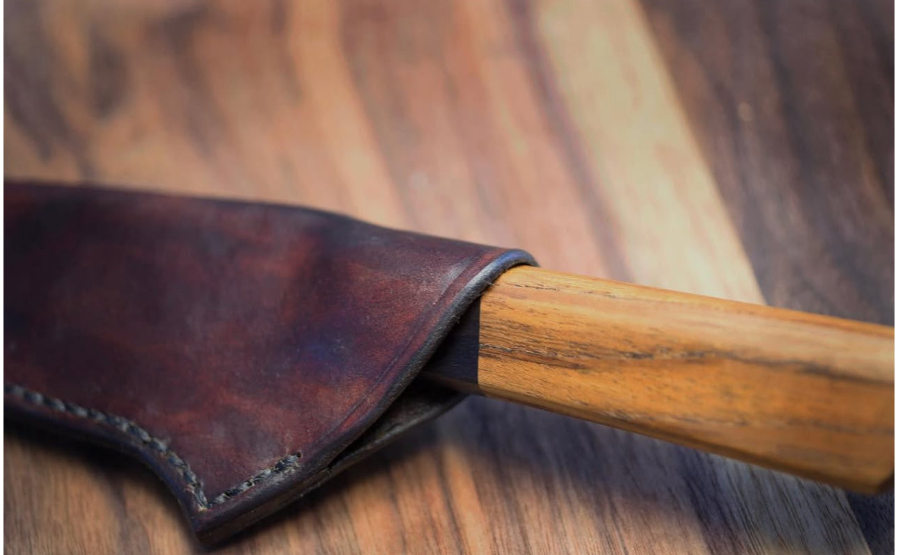 Handmade Chef Knife – High Carbon Steel Kitchen Knife with Wooden Handle & Leather Sheath Unique Blades Runner
