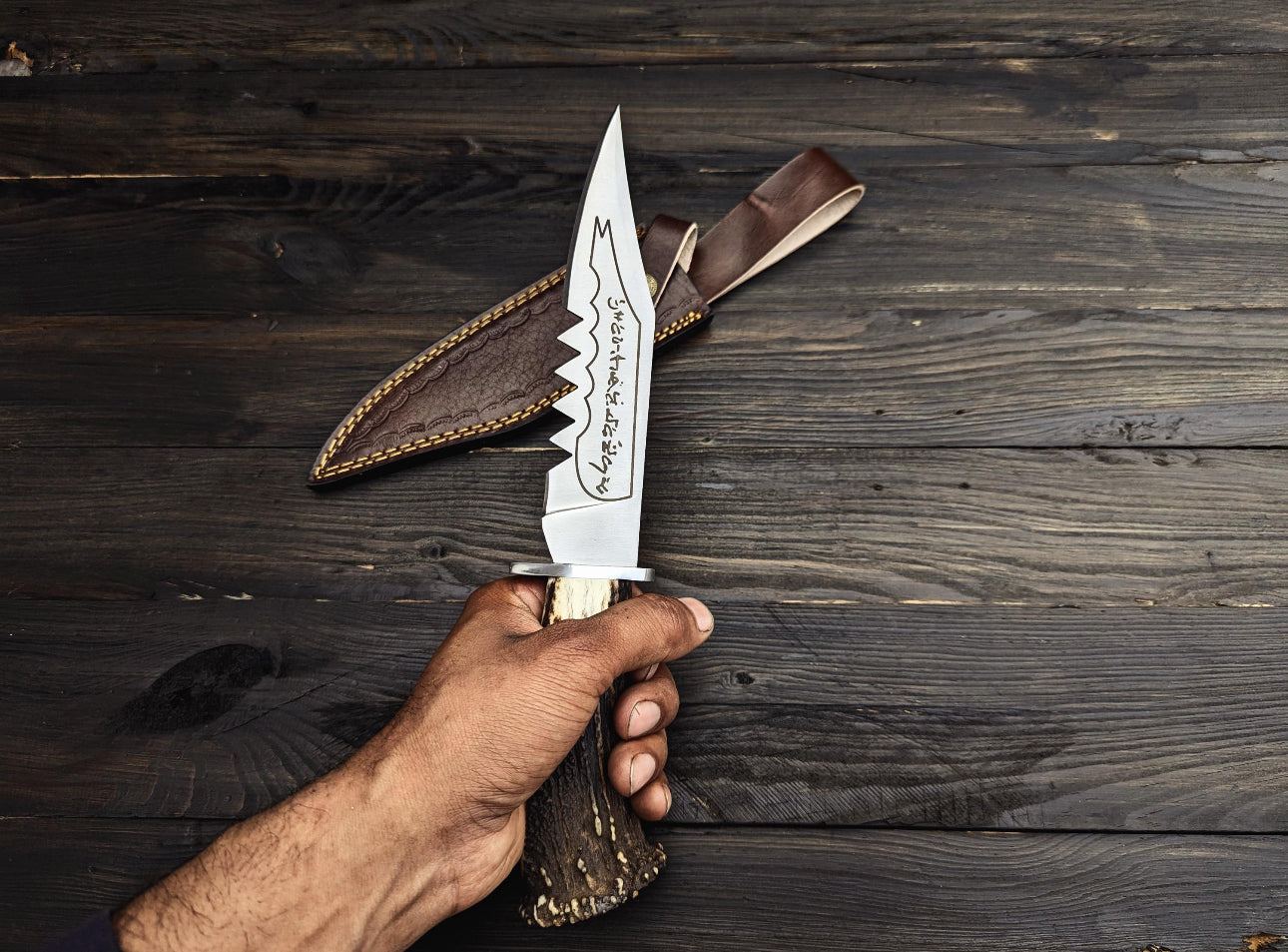 Ruby's Demon Killing Knife - Supernatural knife - Ruby's Prop Knife With Stag Antler Unique Blades Runner