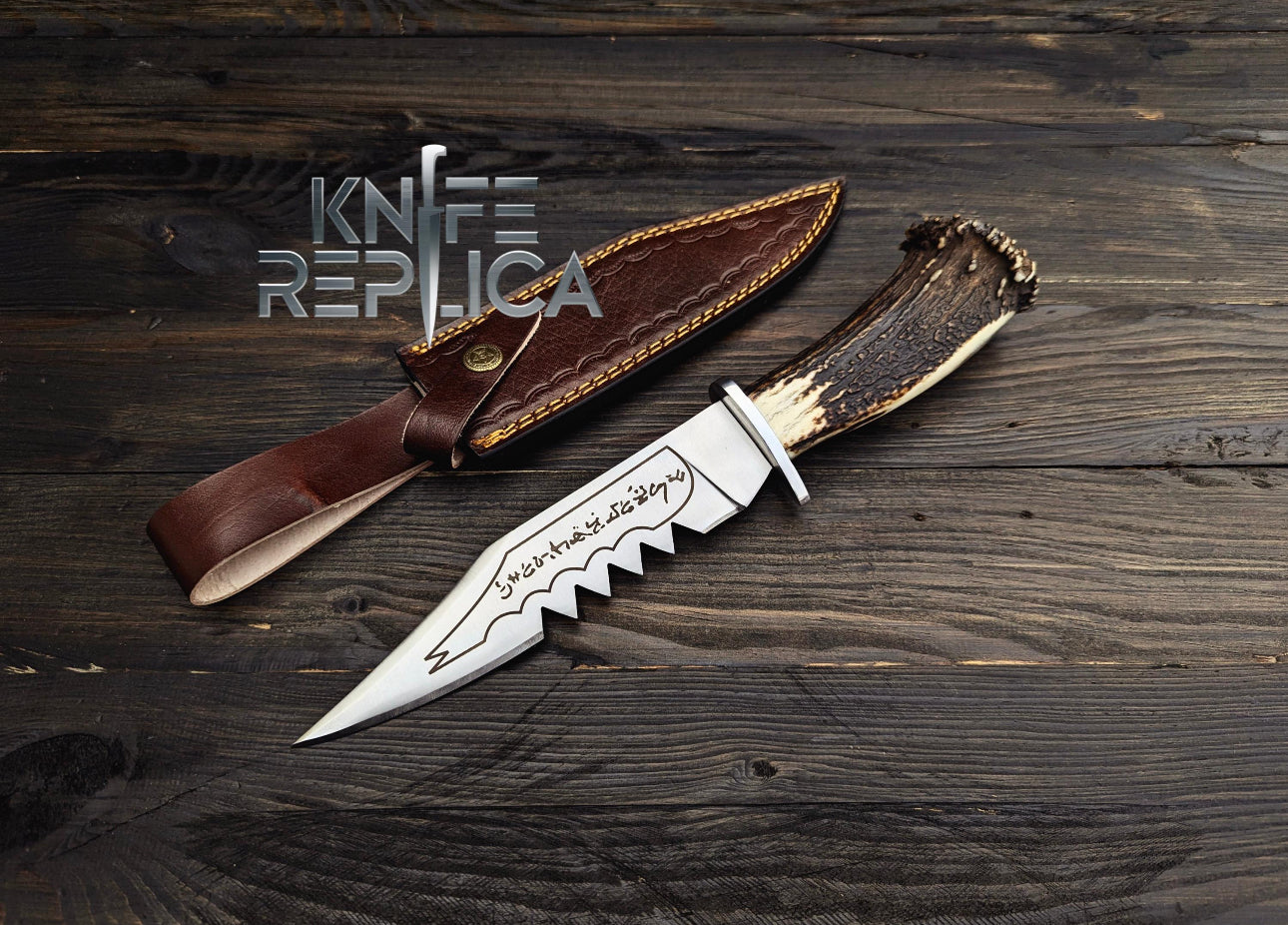 Ruby's Demon Killing Knife - Supernatural knife - Ruby's Prop Knife With Stag Antler Unique Blades Runner