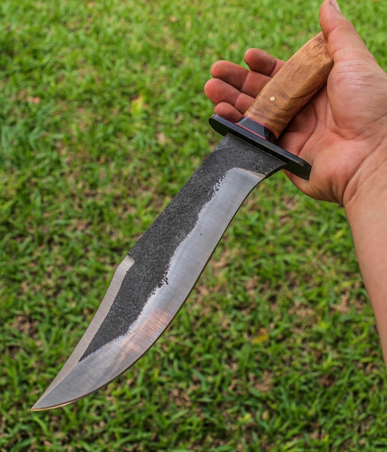 Hand Forged Bowie Knife with Olive Wood Handle & Clip Point Blade Unique Blades Runner