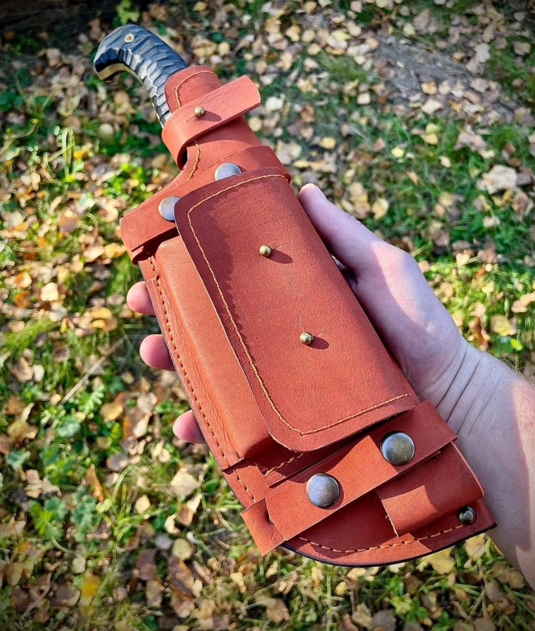 Custom Handmade Bowie Knife | Hammered Steel Blade with Micarta Handle Unique Blades Runner