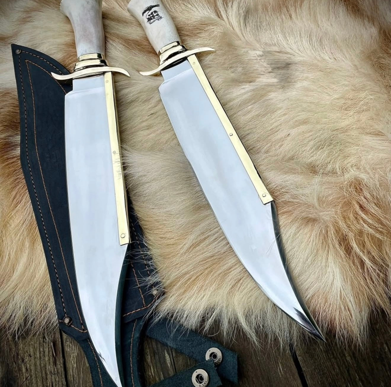 Original James Bowie Knife | Handmade Brass Spine Bowie with Sheath Unique Blades Runner