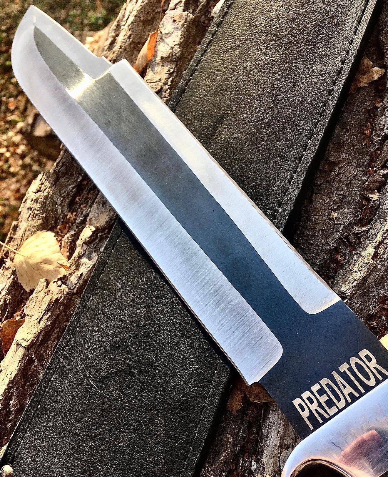 Predator Bowie Knife | Custom Handmade 1096 Carbon Steel with Leather Sheath Unique Blades Runner