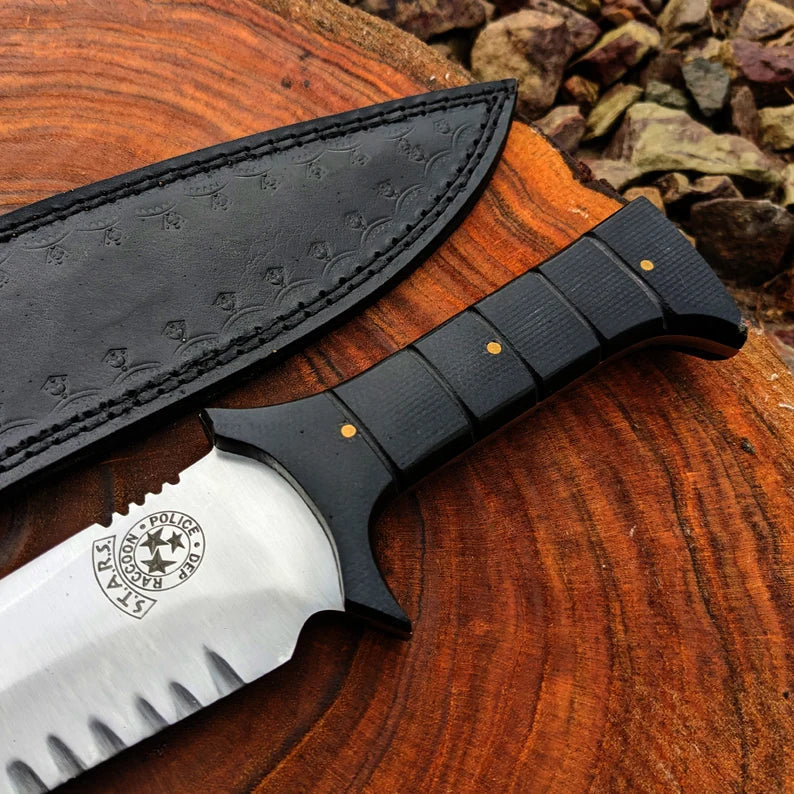 Resident Evil 4 Knife For Sale | Handmade Bowie Blade with Leather Sheath Unique Blades Runner