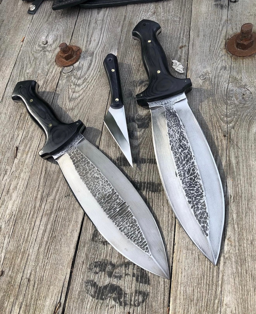 Smatchet Knife | Handmade Forged Leaf Blade with Leather Sheath Unique Blades Runner
