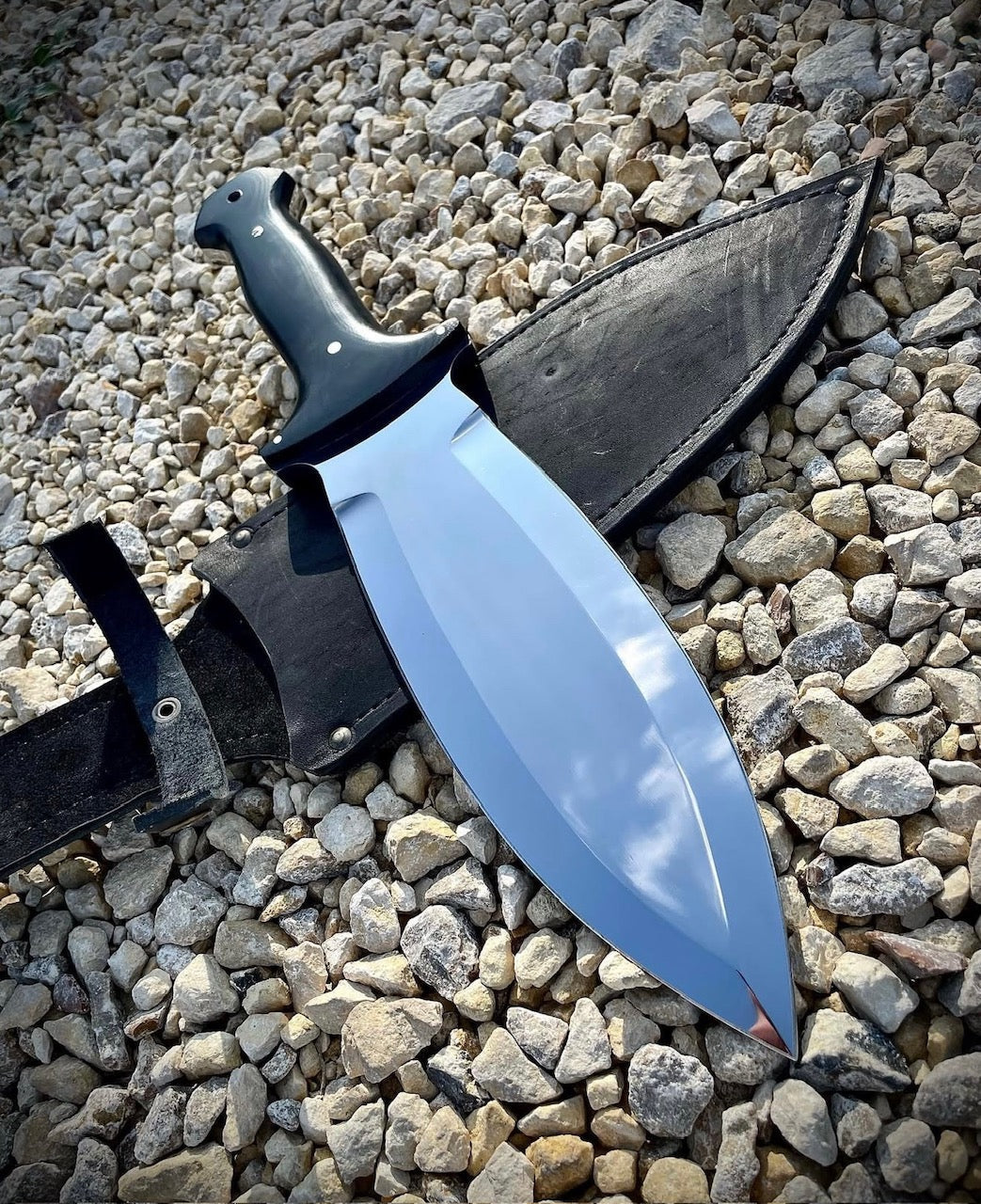 Smatchet Knife | Handmade Mirror Polish Hunting Knife with Sheath Unique Blades Runner