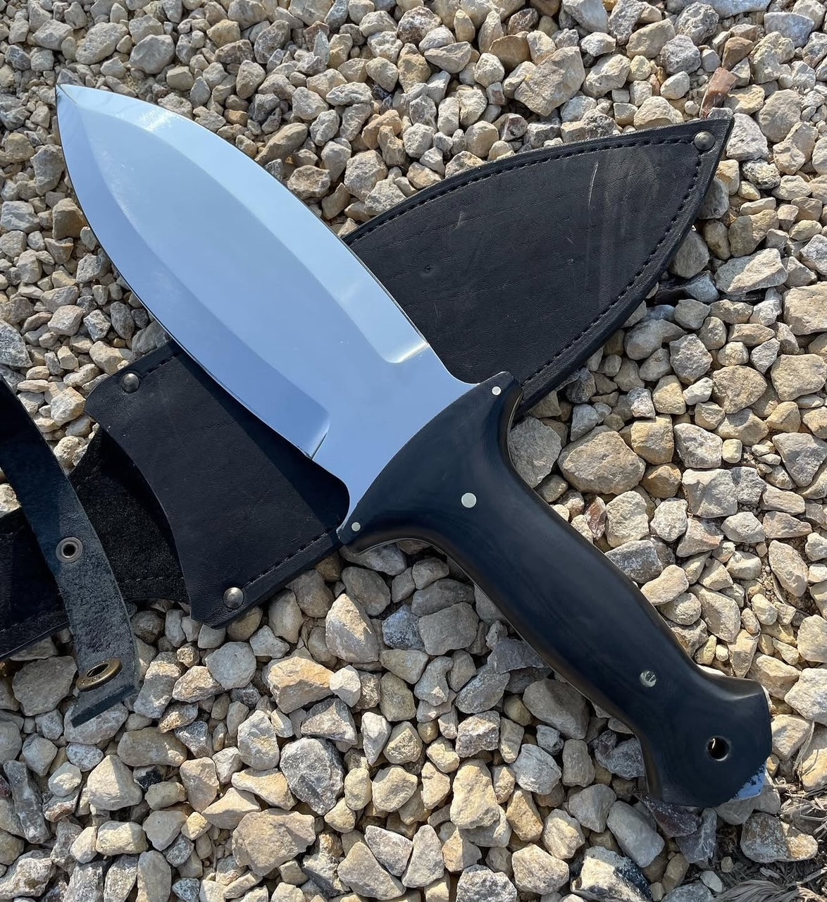 Smatchet Knife | Handmade Mirror Polish Hunting Knife with Sheath Unique Blades Runner