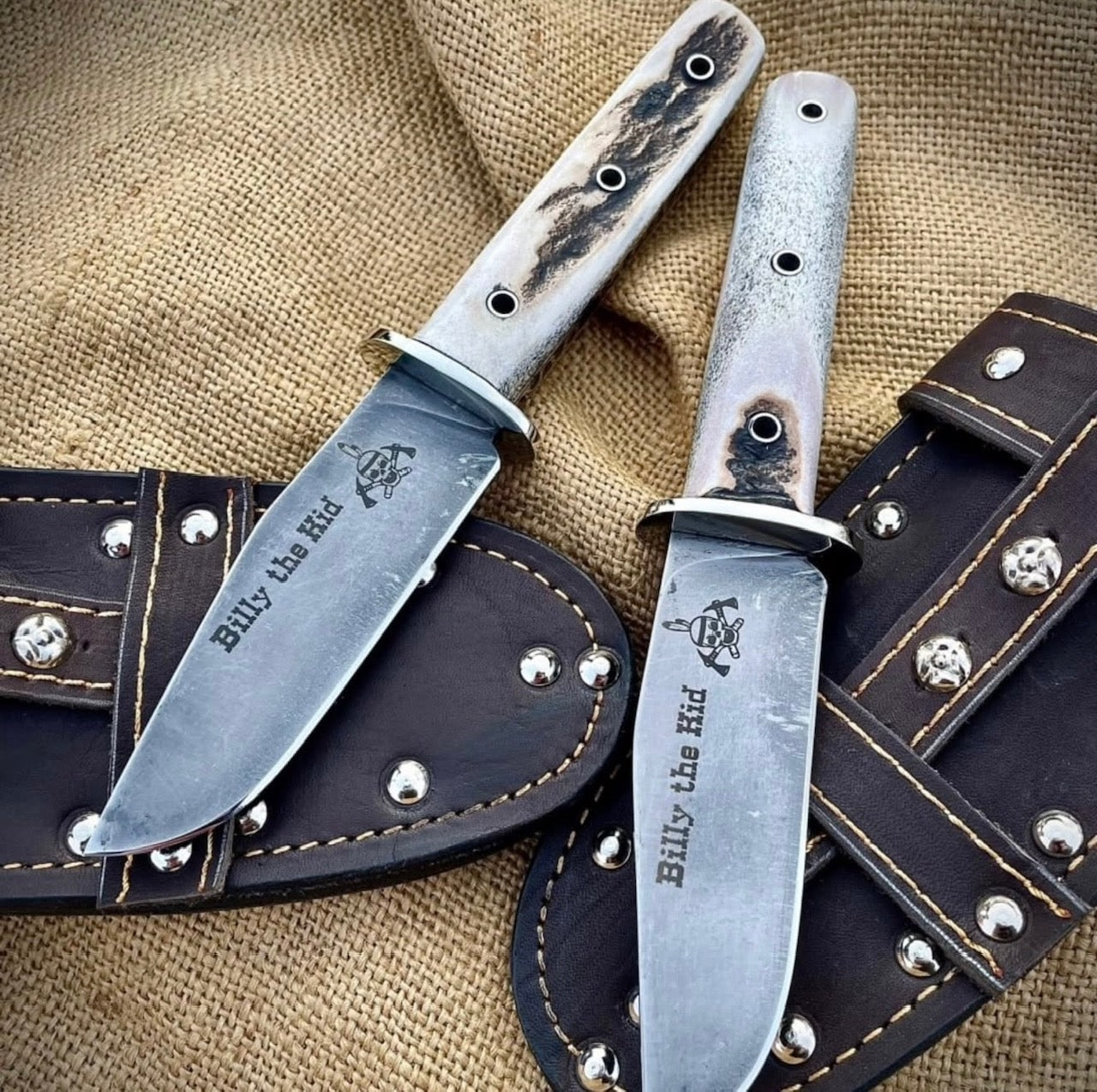 Billy the Kid Knife | Handmade Antique Bowie Knife with Leather Sheath Unique Blades Runner