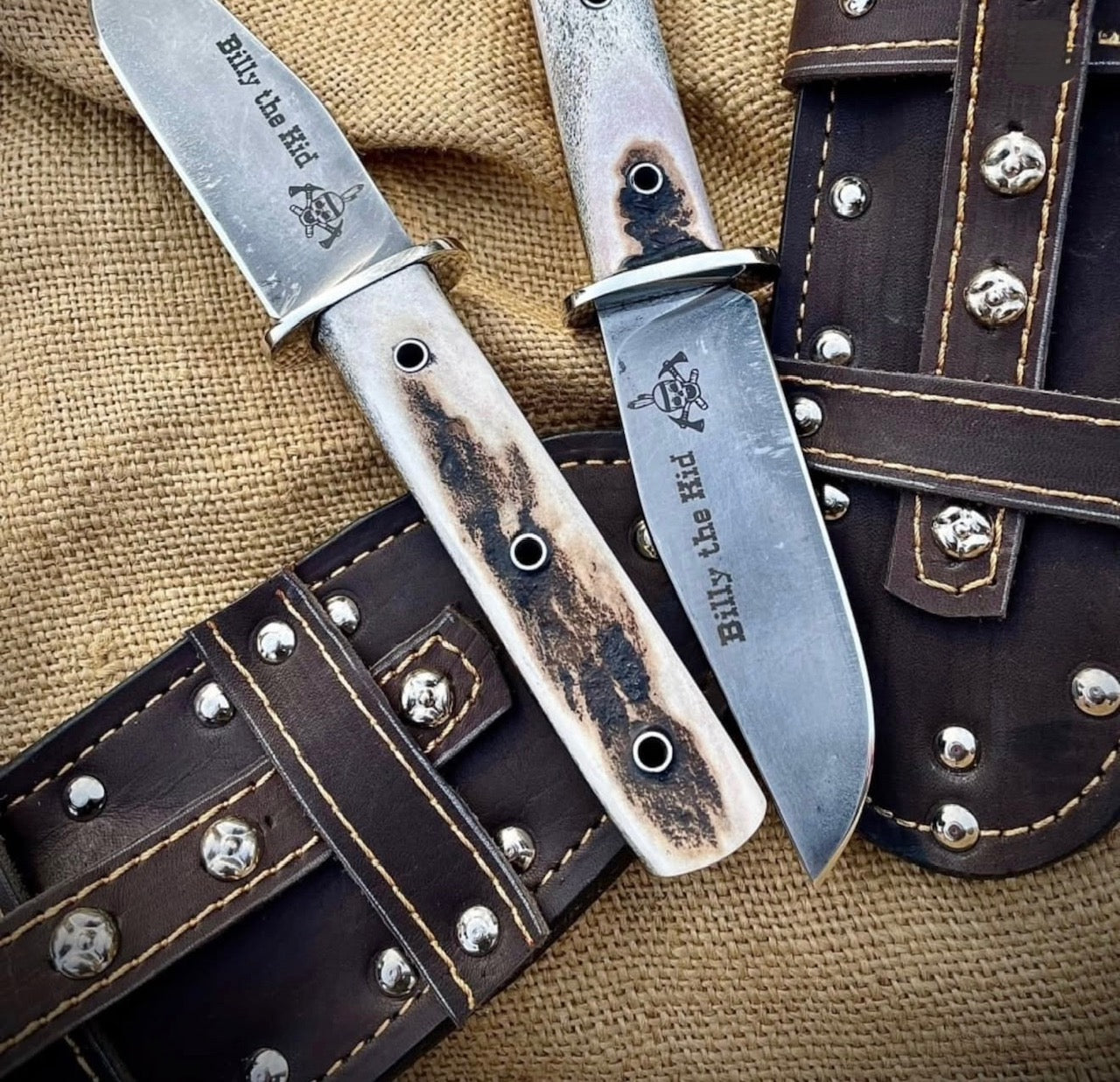 Billy the Kid Knife | Handmade Antique Bowie Knife with Leather Sheath Unique Blades Runner