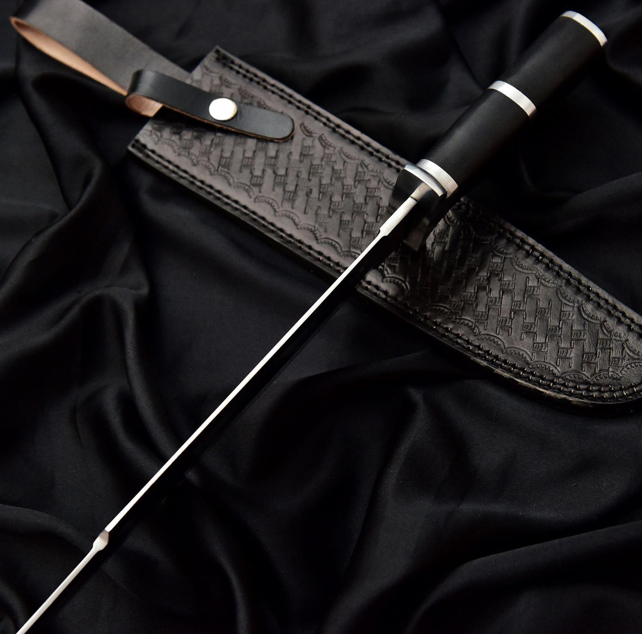 Arnold Schwarzenegger Predator Knife | Handmade Bowie Style Knife with Leather Sheath Unique Blades Runner
