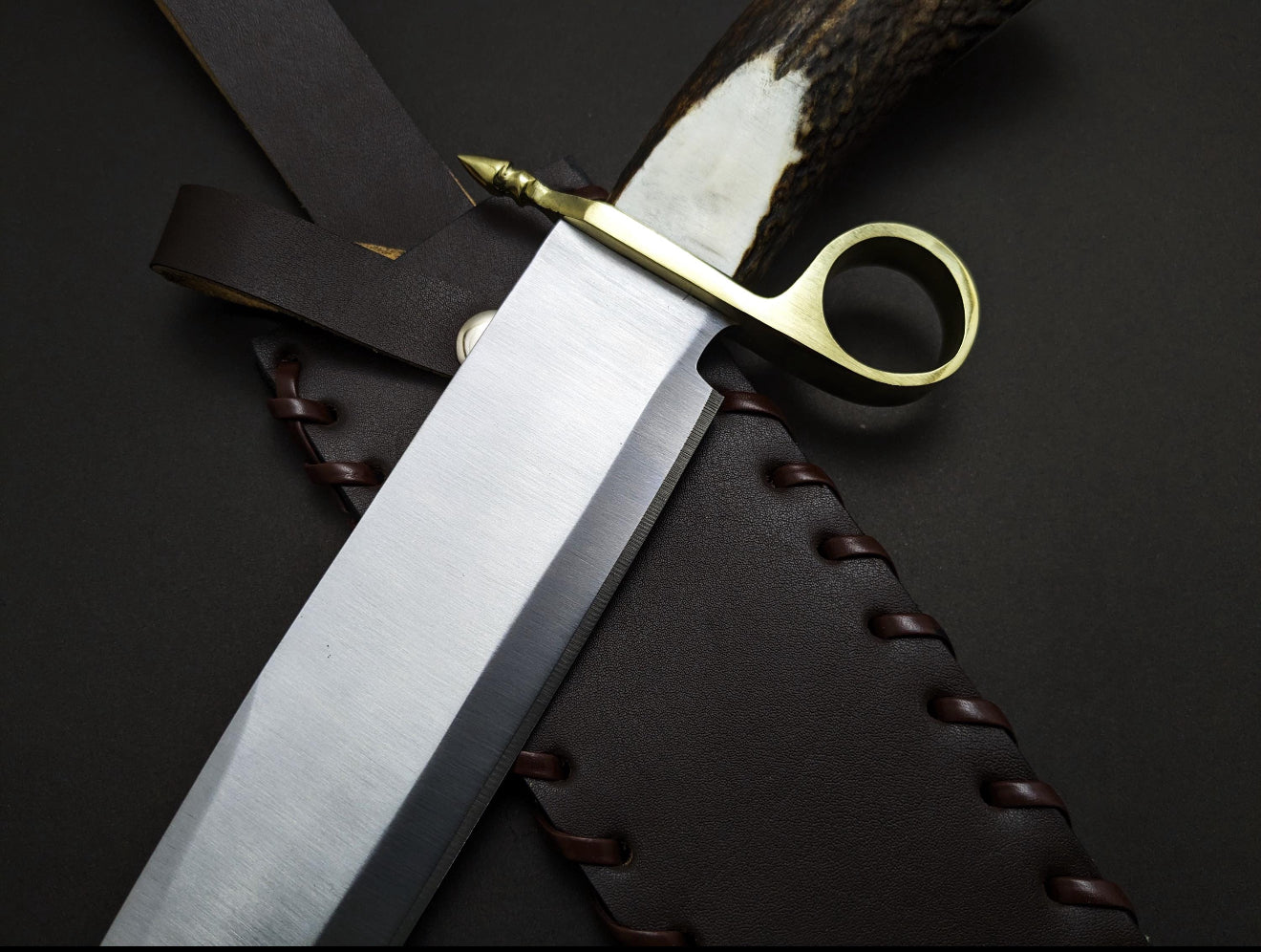 Tombstone Bowie Knife - Stag Antler Handle | Collectible Western Knife Unique Blades Runner