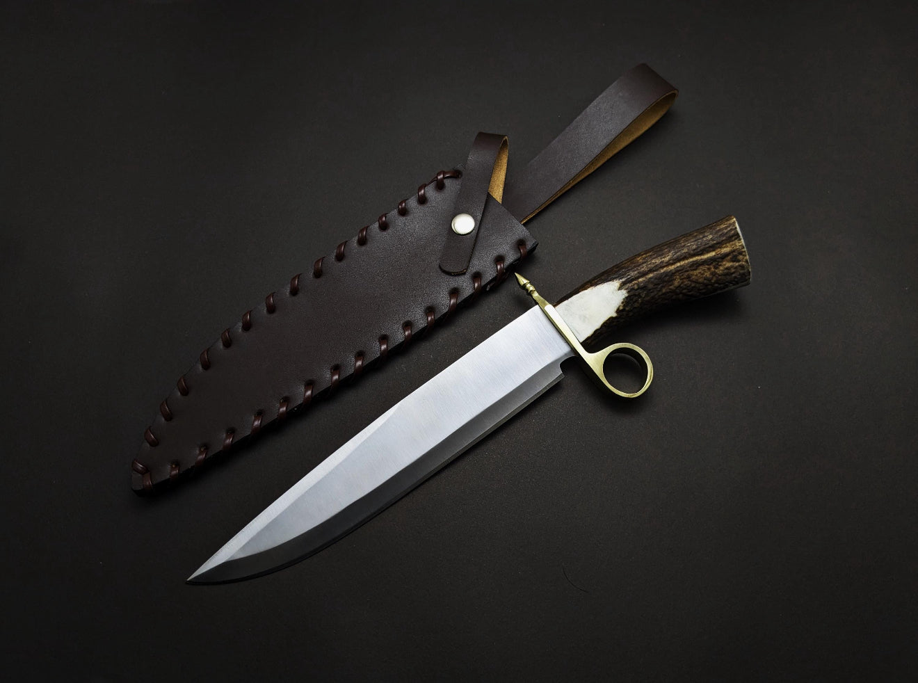 Tombstone Bowie Knife - Stag Antler Handle | Collectible Western Knife Unique Blades Runner