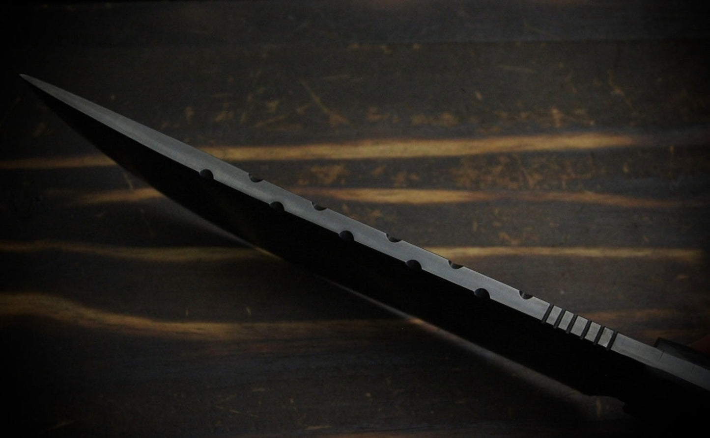 Black Forged Survival Knife – Handmade Tactical Blade with Leather Sheath Unique Blades Runner