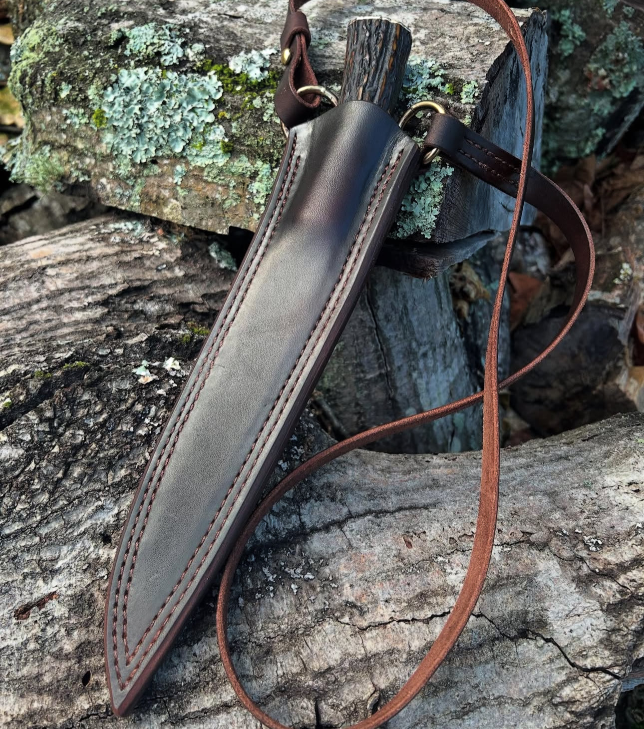 Custom Handmade Dagger Knife with Horn Handle & Leather Sheath – UBR Unique Blades Runner
