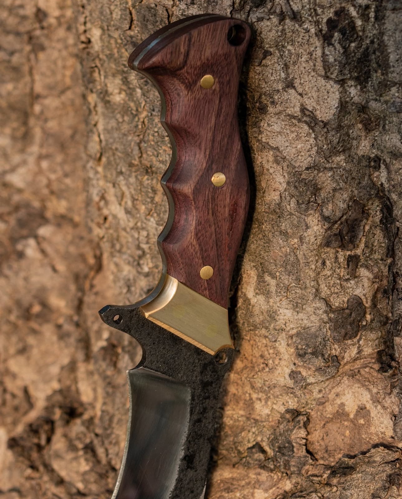 Handmade Clip Point Bowie Knife Full Tang | Exotic Wood Handle & Brass Guard Unique Blades Runner
