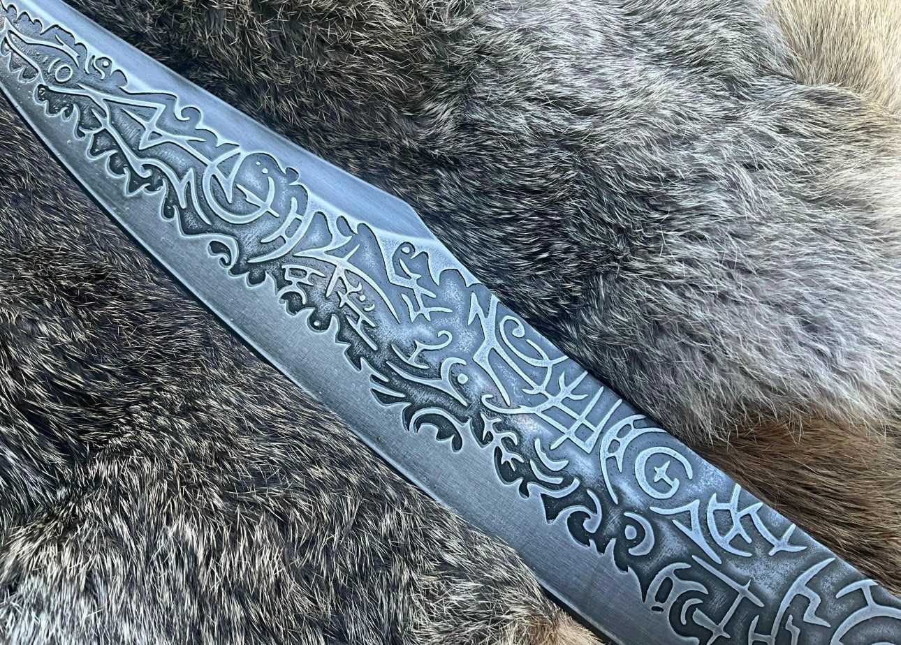 Arcane Fantasy Sword High Carbon Steel | Custom Engraved Sword Knight Blade Unique Blades Runner