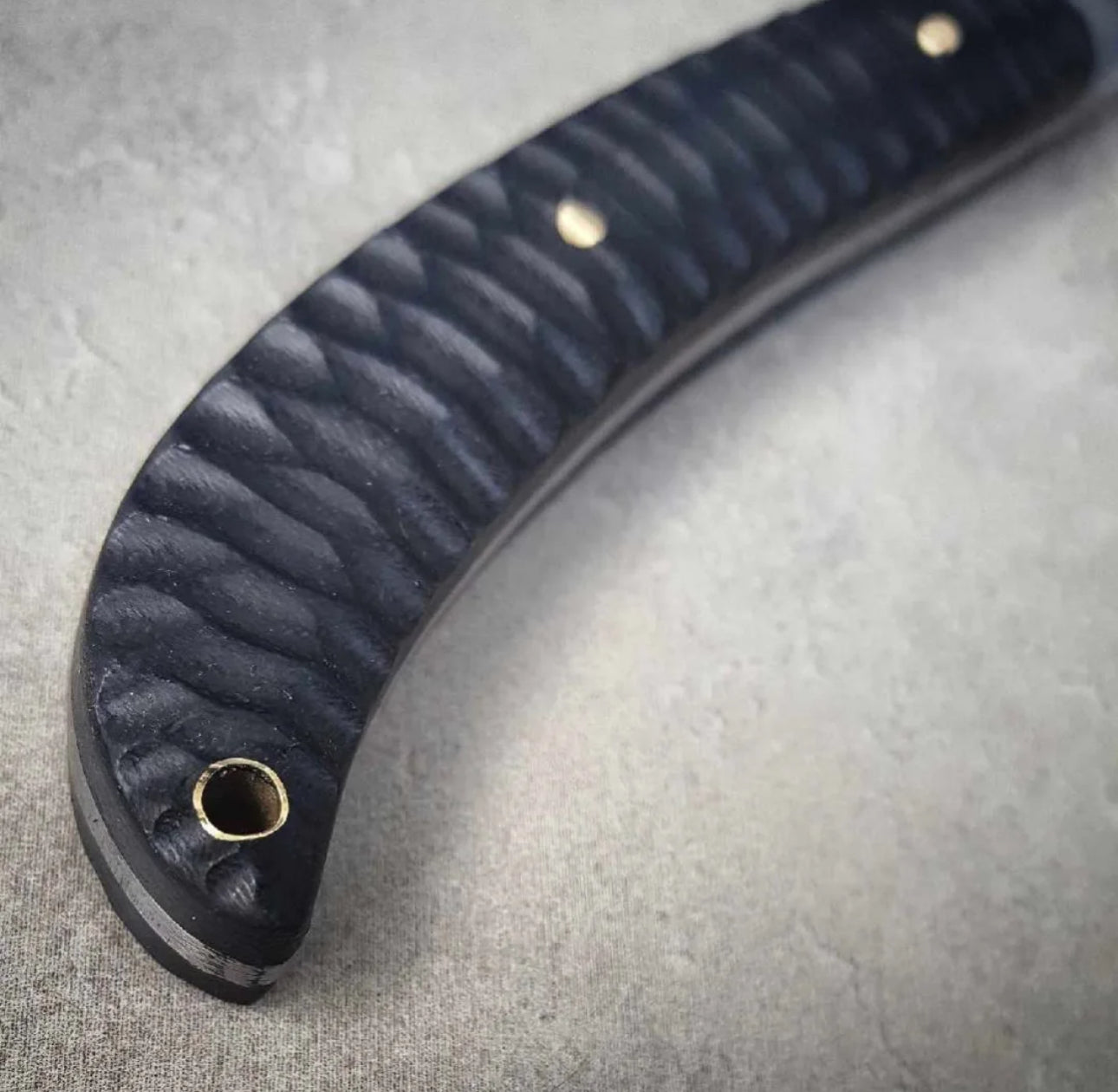 Handmade Curved Tactical Knife With Black Textured G10 Handle Unique Blades Runner