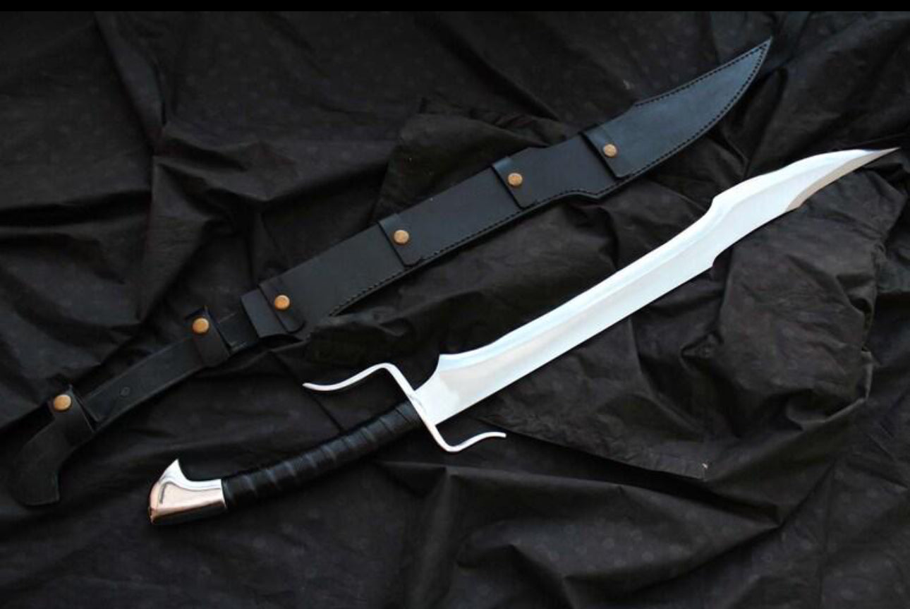 Fantasy Handmade Elven Sword Replica With Leather Sheath Unique Blades Runner