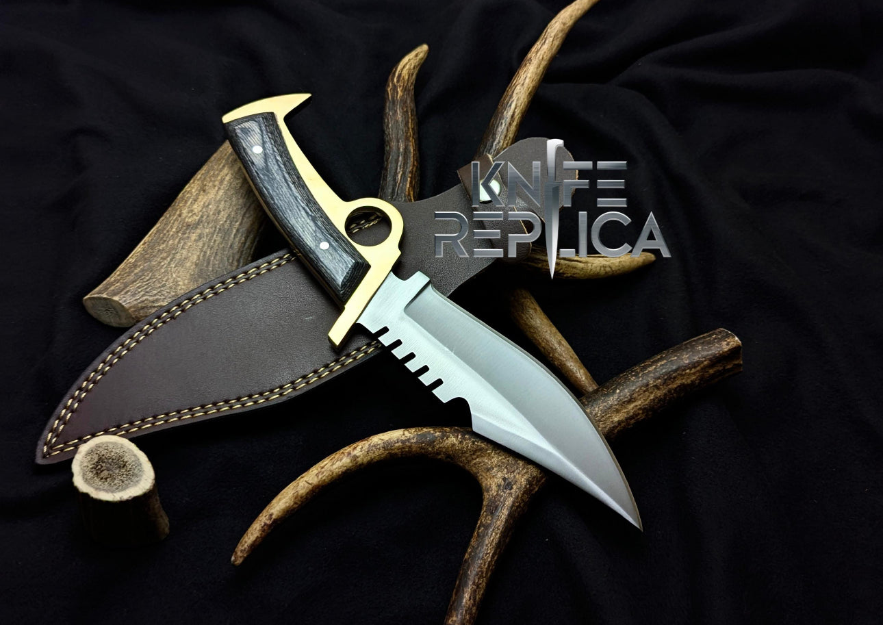 Walking Dead Bowie Knife Replica with Finger Grip – Best Gift Idea Unique Blades Runner