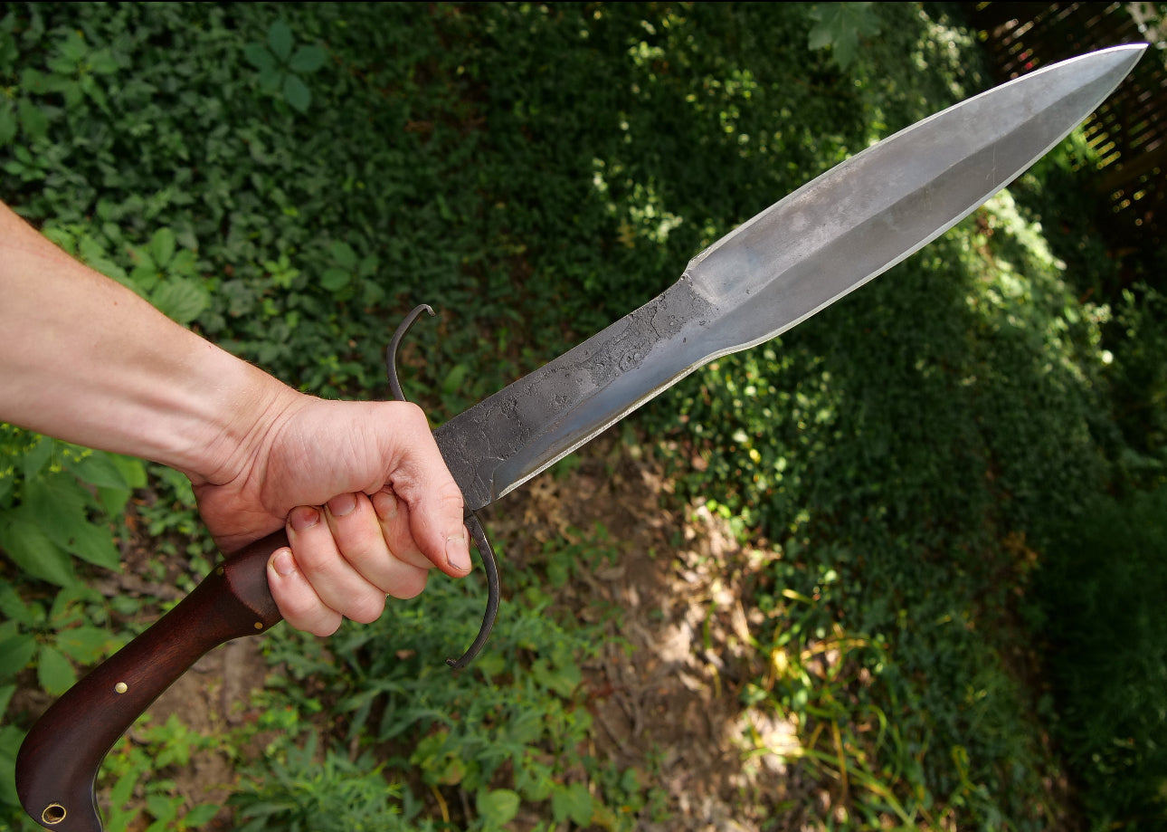 Handmade Arkansas Toothpick Bowie Knife With Wood Handle & Leather Sheath Unique Blades Runner