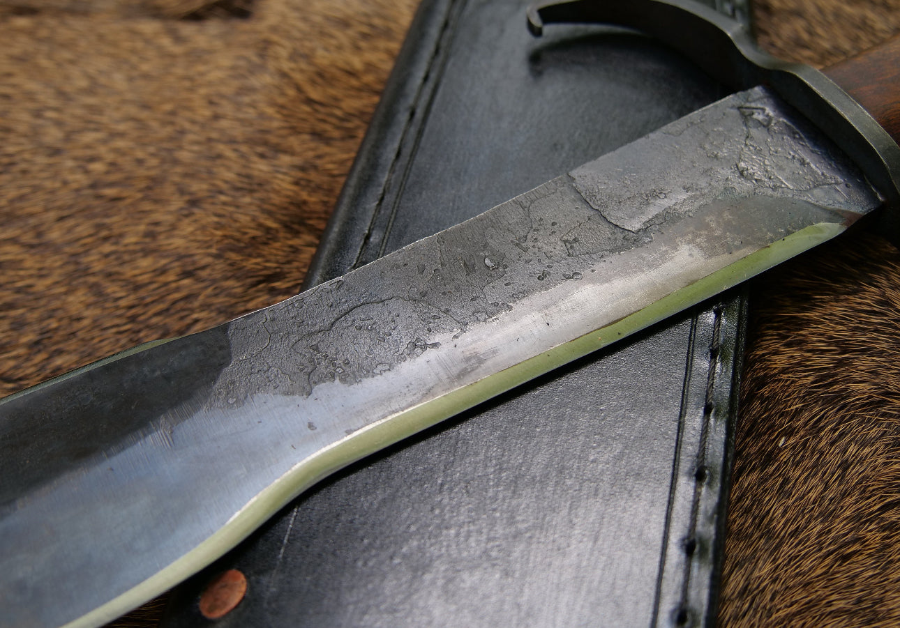 Handmade Arkansas Toothpick Bowie Knife With Wood Handle & Leather Sheath Unique Blades Runner