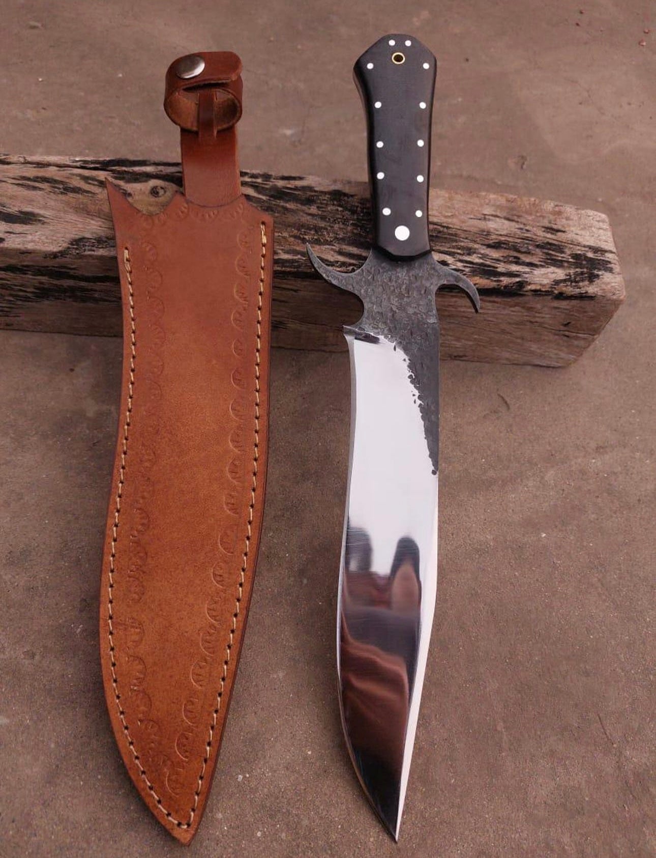 Handmade Mirror Polish Bowie knife - High Carbon Steel Blade with Micarta Handle Unique Blades Runner