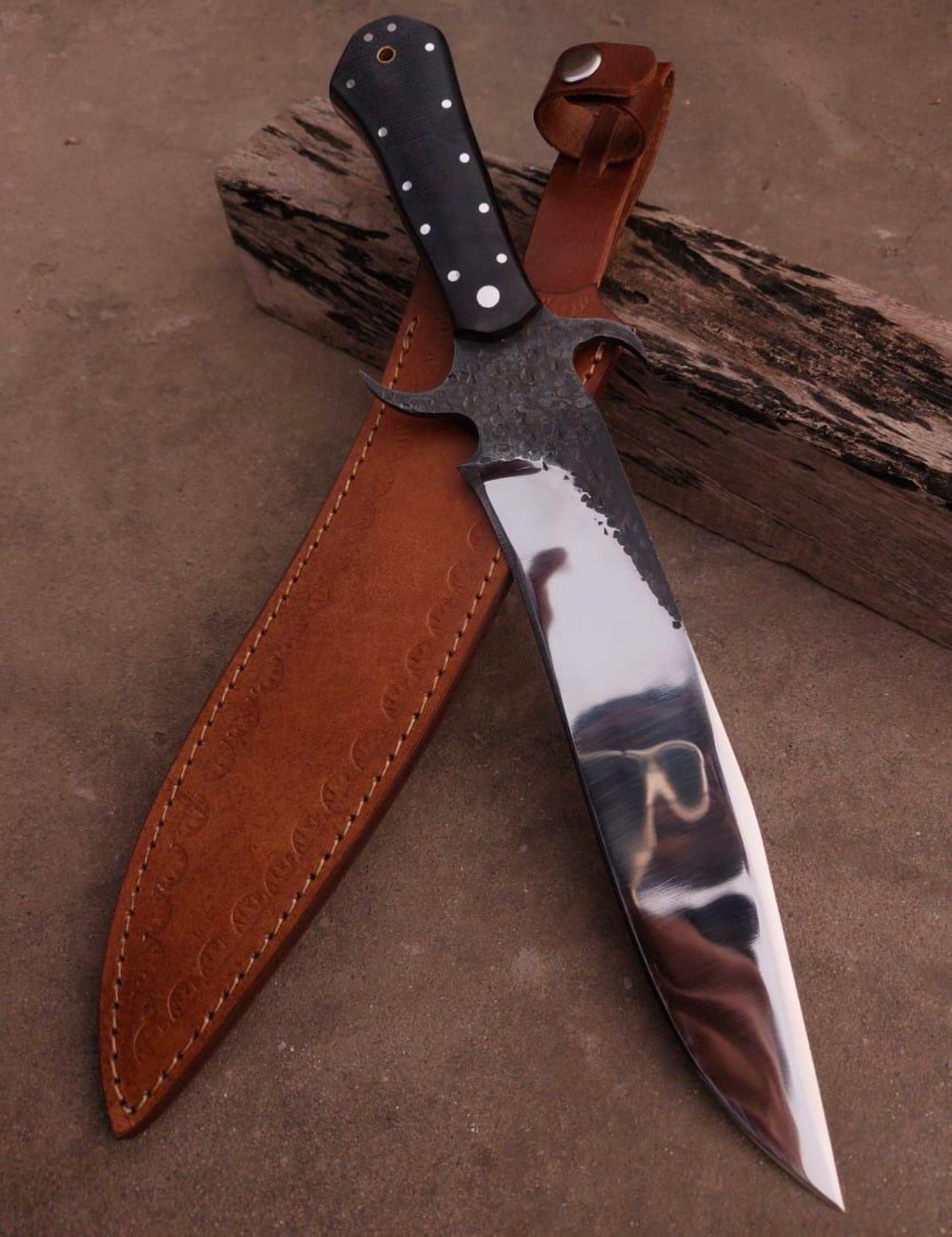 Handmade Mirror Polish Bowie knife - High Carbon Steel Blade with Micarta Handle Unique Blades Runner