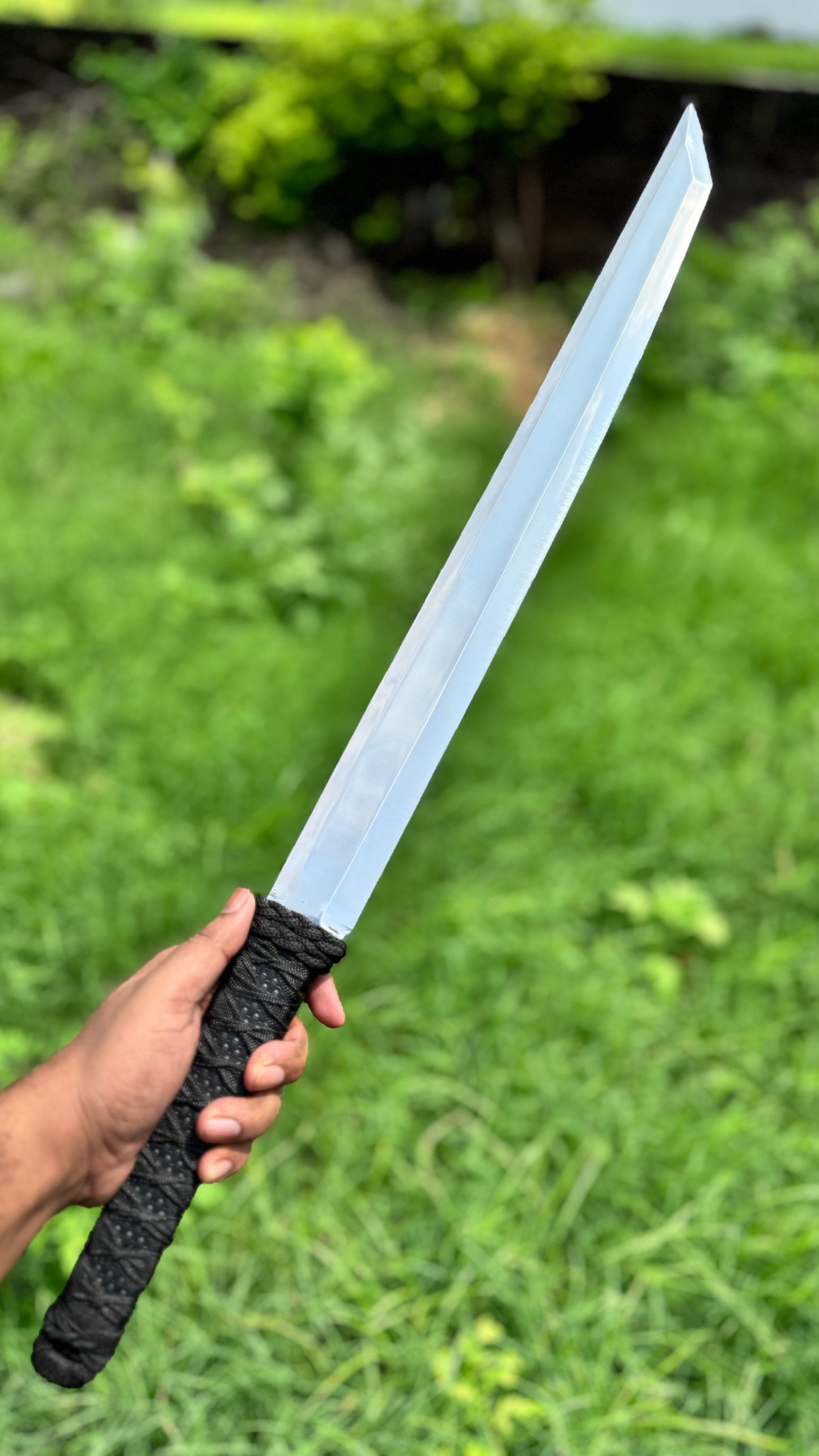 Japanese Tanto Sword Hand-Forged Carbon Steel Blade with Black Wrapped Handle Unique Blades Runner
